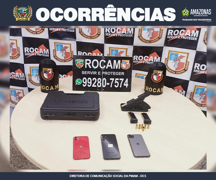 Preso o trio envolvido em ataque a viatura da Polícia Militar do Amazonas 2 CARD ROCAM
