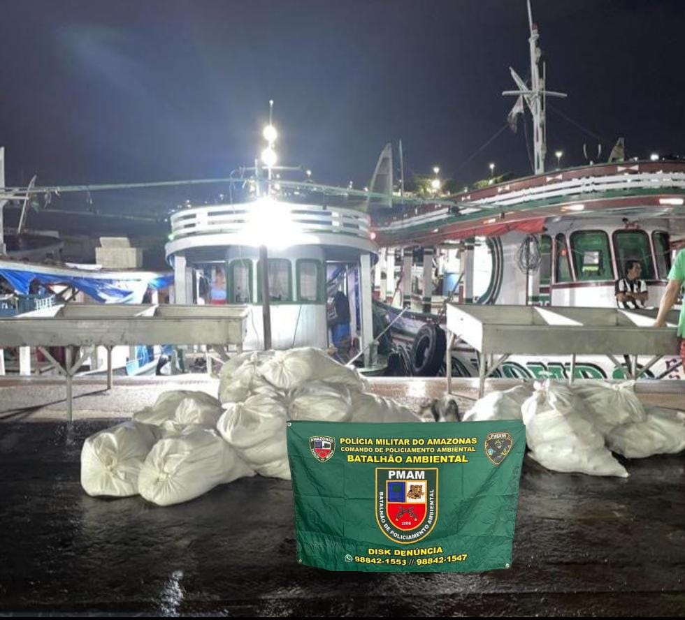 PMAM apreende mais de uma tonelada de pescado ilegal na feira da Panair 2 CPAMP PESCADO ILEGAL 1