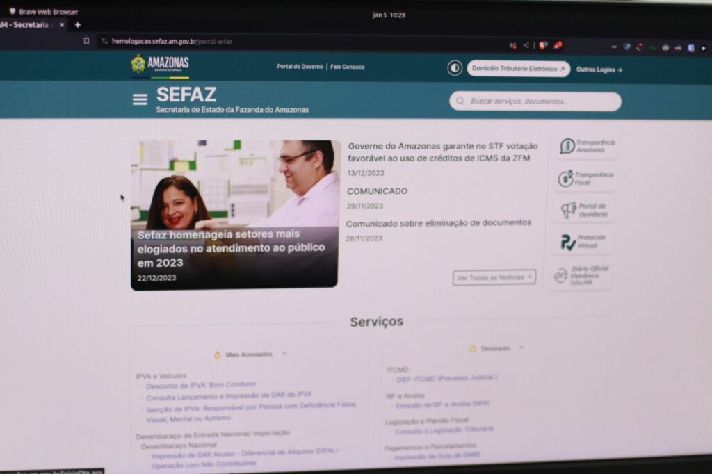 Sefaz estreia site mais moderno, intuitivo e com acessibilidade para PCDs 2 Sefaz Novo layout do site Sefaz arquivo 1024x682 1