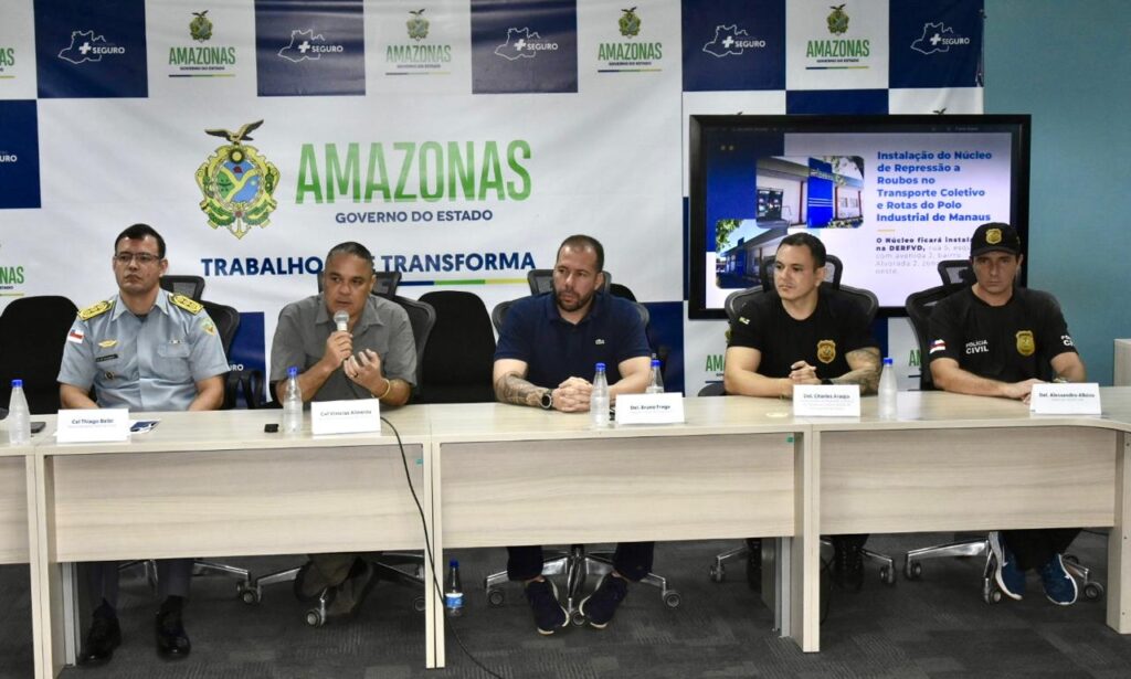SSP-AM anuncia instalação do Núcleo de Repressão a Roubos no Transporte Coletivo e Rotas do Polo Industrial em Manaus 2 SSP AM FORCAS SEGURANCA NUCLEO ONIBUS FOTOS ERLON RODROGUES PC AM 1024x615 1