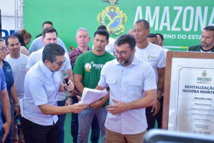 Quadras poliesportiva e de areia do Monte Siao frutos de emenda parlamentar de Joao Luiz sao inauguradas pelo governador Wilson Lima Foto Mauro Smith Gs6Cxz