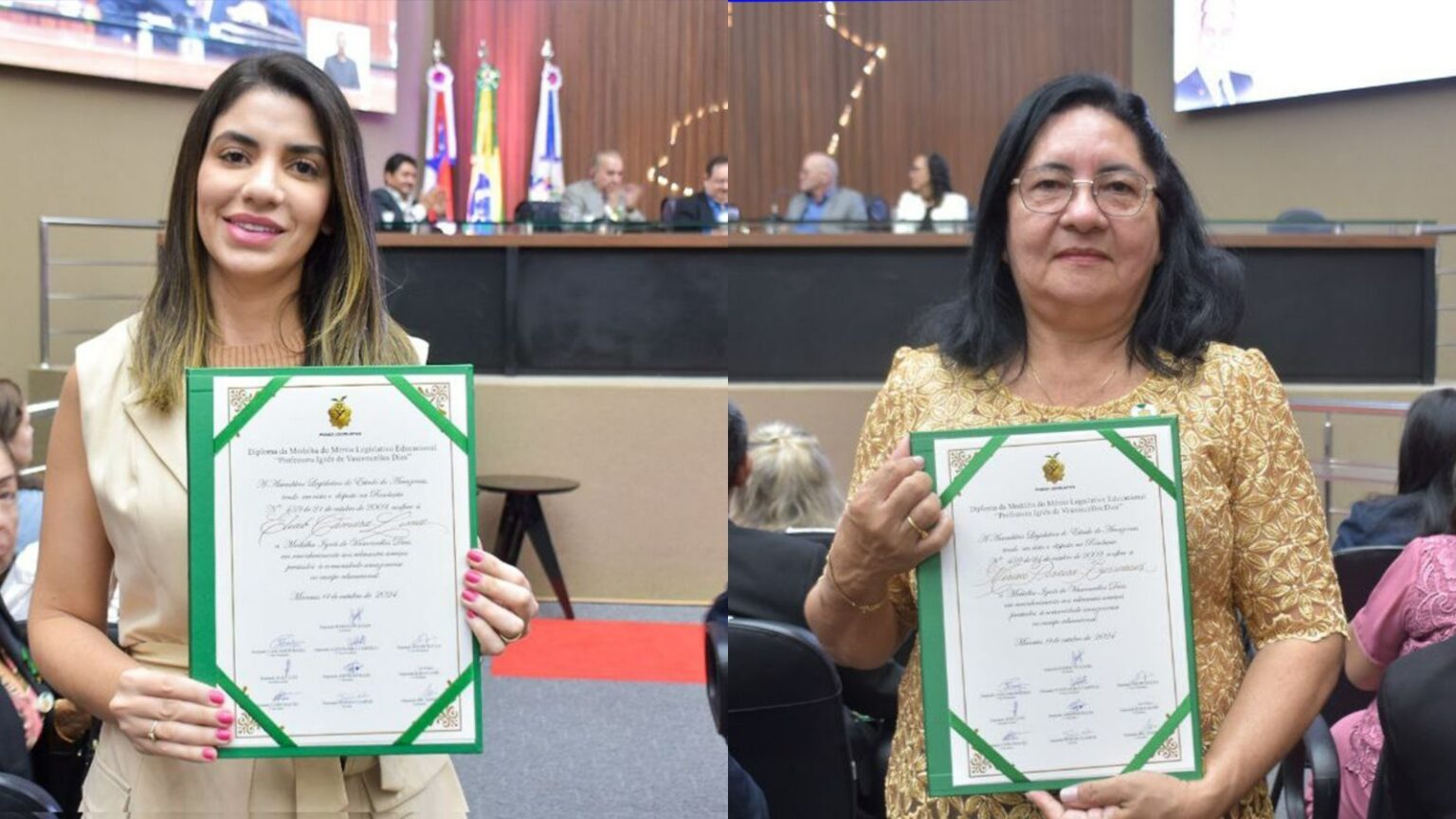 Professoras Mirian Barroncas e Eliab Lima sao homenageadas com a Medalha do Merito Legislativo Educacional por iniciativa do deputado Joao Luiz Foto Mauro Smith GBv9Zh