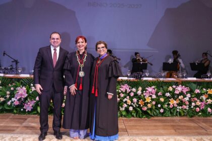 Durante posse da nova presidencia do TRE AM Roberto Cidade destaca papel inedito das magistradas no comando da Corte Eleitoral Foto Herick Pereira 5rslBI