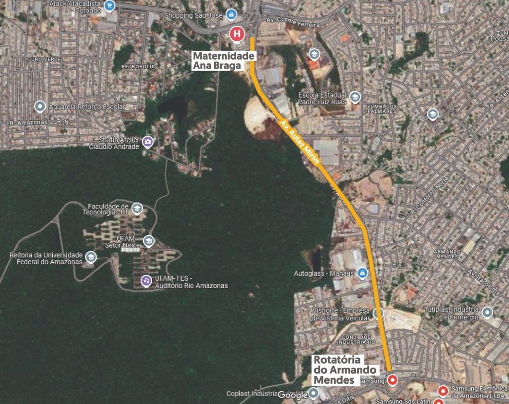 Cigás inicia obra de expansão da rede de distribuição de gás na avenida Autaz Mirim 2 Imagem por onde passara trecho inicial de obra da Cigas na avenida Autaz Mirim 1024x812 1
