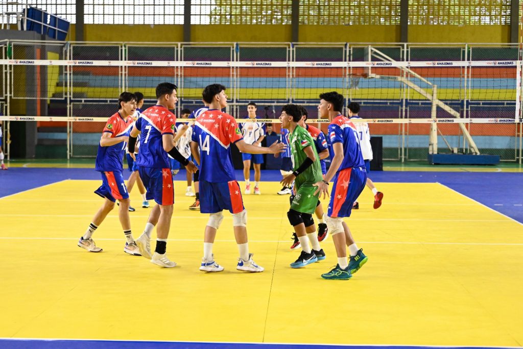 Seleção Amazonense de Vôlei busca classificação para semifinal do Campeonato Brasileiro de Seleções Sub-18 7 SEDEL Selecao Amazonense Comemorando Ponto FOTO Fabio Tavares Sedel 1024x684 1