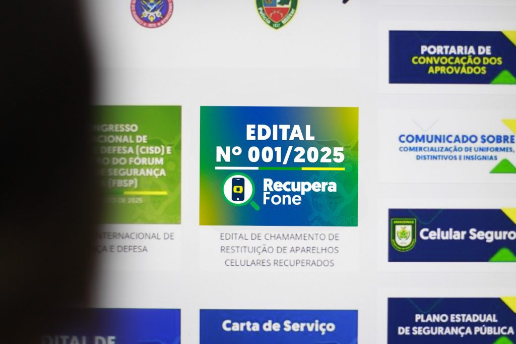 RecuperaFone, do Governo do Amazonas, divulga edital para a devolução de 1 mil aparelhos celulares 5 SSP AM RECUPERAFONE EDITAL 003 FOTO VICTOR LEVY SSP AM 1024x682 1