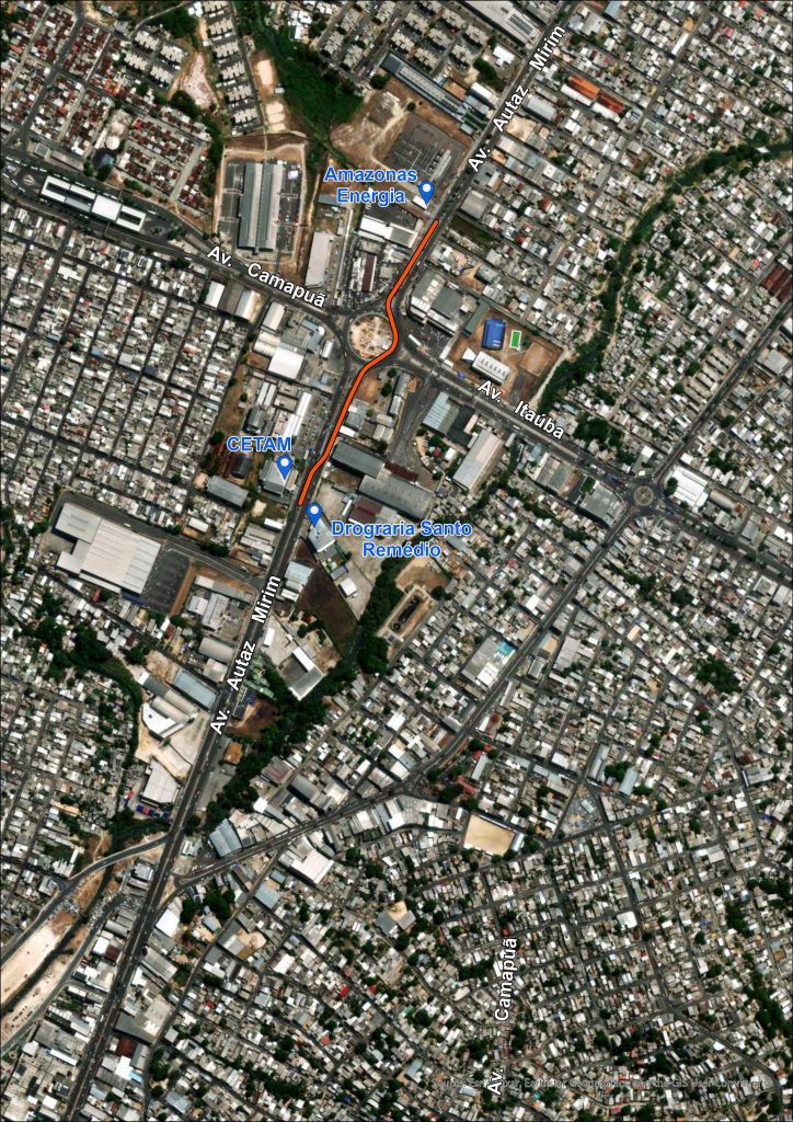 Cigás inicia, nesta terça-feira, nova frente de obra na avenida Autaz Mirim 3 CIGAS Mapa com indicativo do novo trecho de obra na Avenida Autaz Mirim Credito da foto Divulgacao Cigas 724x1024 1