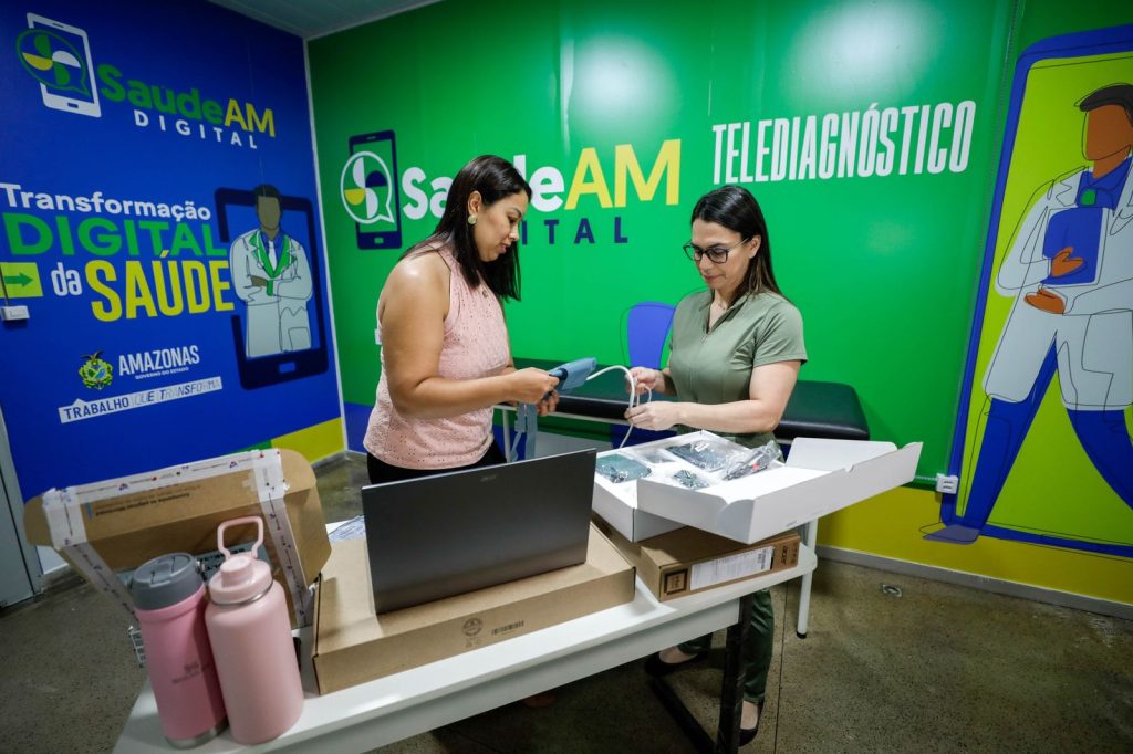 Saúde AM Digital: Governador Wilson Lima vistoria instalação de salas que vão receber serviço de Telessaúde 3 Saude AM Digital Governador Wilson Lima vistoria instalacao de salas que vao receber servico de Telessaude 6 Foto Alex Pazuello e Diego Peres Secom 1024x682 1